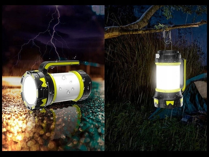 Galingas LED stovyklavimo žibintas EXSMART – prožektorius, kempingo lempa ir Power Bank
