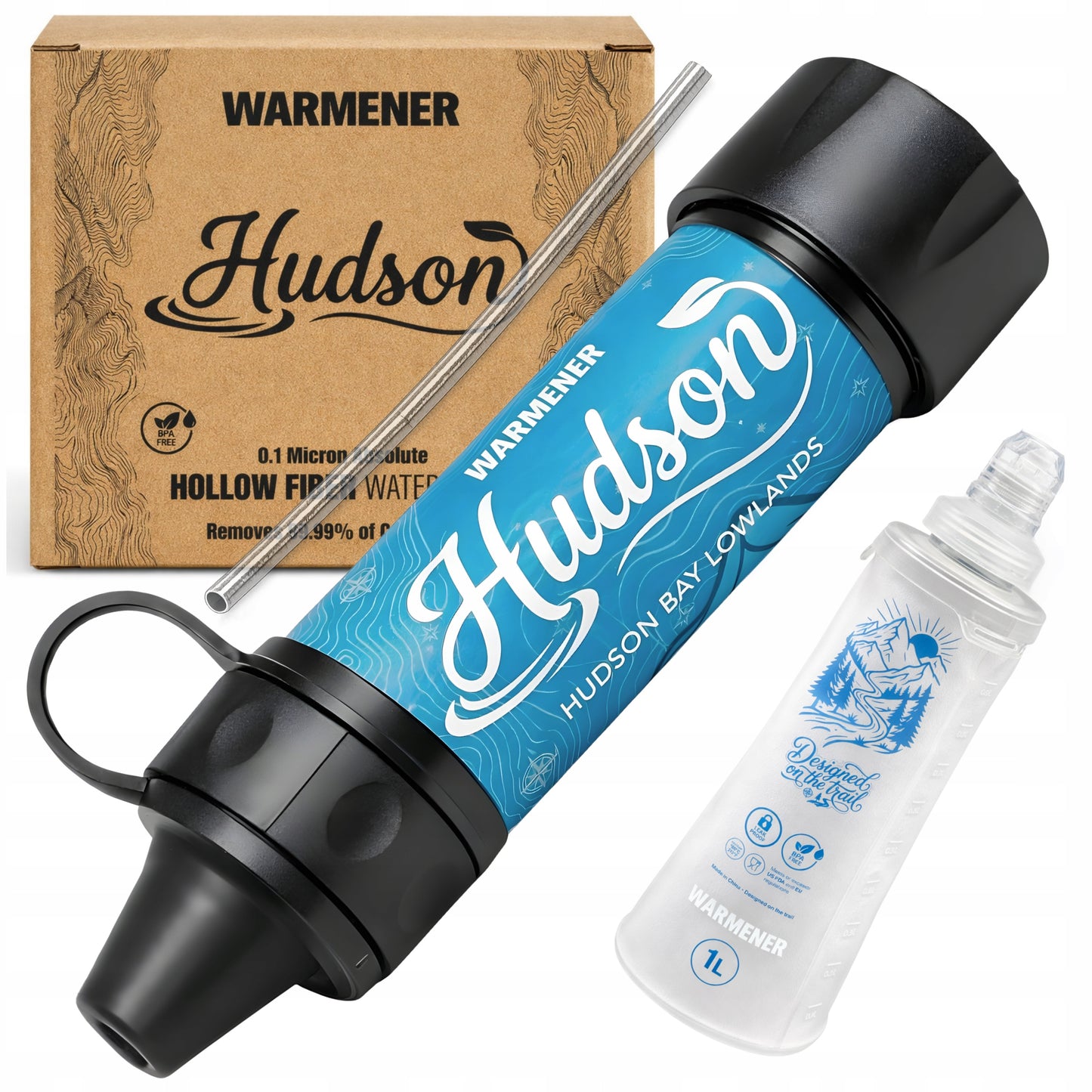 Vandens filtravimo rinkinys Survivor Max Hudson su 1L gertuve