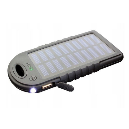 Saulės energijos Powerbank Survivor Power Mini 5000 mAh su žibintuvėliu