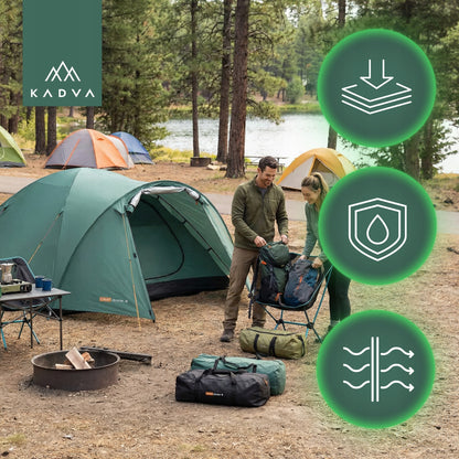 Turistinė palapinė KADVA CAMPdome 4 – 4 asmenims su prieangiu