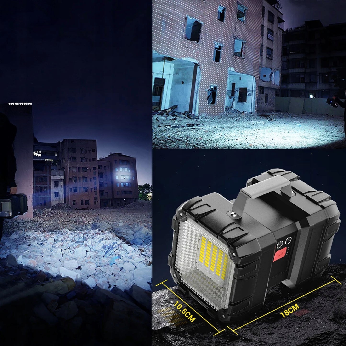 Galingas LED prožektorius 40W su Power Bank – dvipusis įkraunamas stovyklavimo žibintas