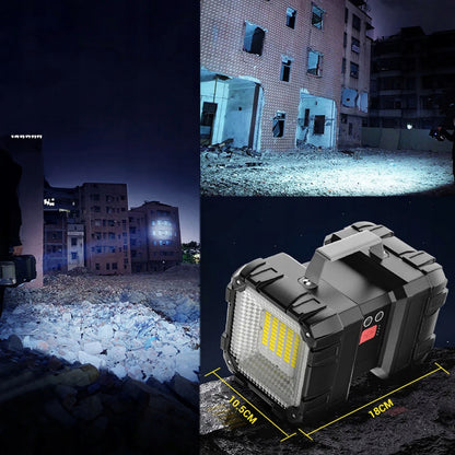 Galingas LED prožektorius 40W su Power Bank – dvipusis įkraunamas stovyklavimo žibintas