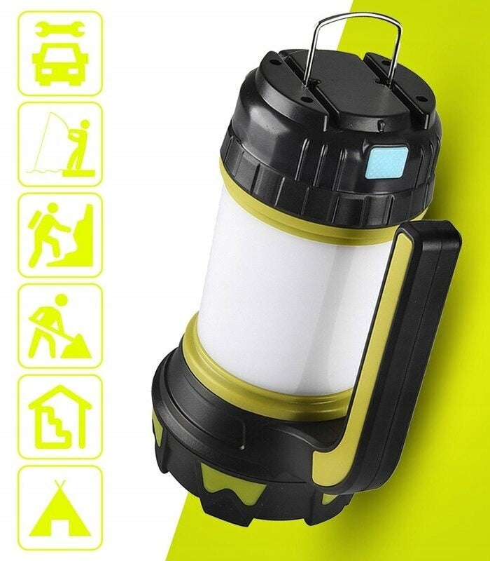 Galingas LED stovyklavimo žibintas EXSMART – prožektorius, kempingo lempa ir Power Bank