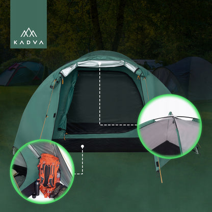 Turistinė palapinė KADVA CAMPdome 4 – 4 asmenims su prieangiu