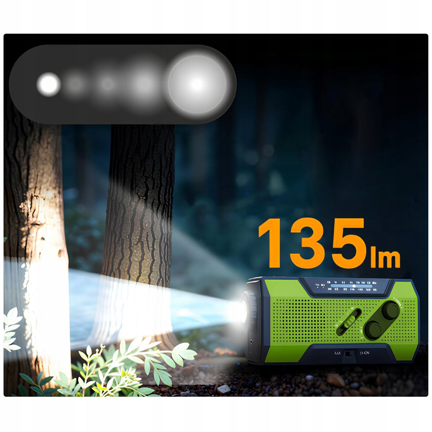 Saulės energijos avarinis radijas Survivor Signal Pro su Powerbank, SOS ir žibintuvėliu