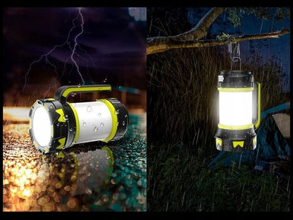 Galingas LED stovyklavimo žibintas EXSMART – prožektorius, kempingo lempa ir Power Bank
