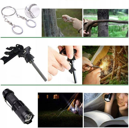 32 dalių išgyvenimo rinkinys kelionėms ir gamtai