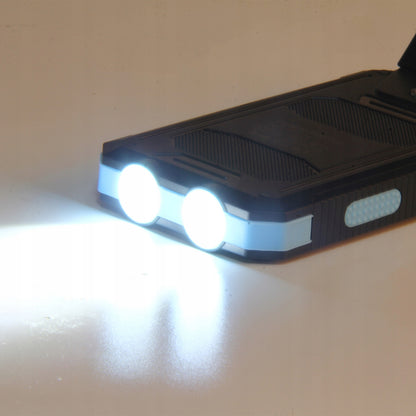 Saulės energijos Powerbank 30000 mAh su žibintuvėliu ir kompasu