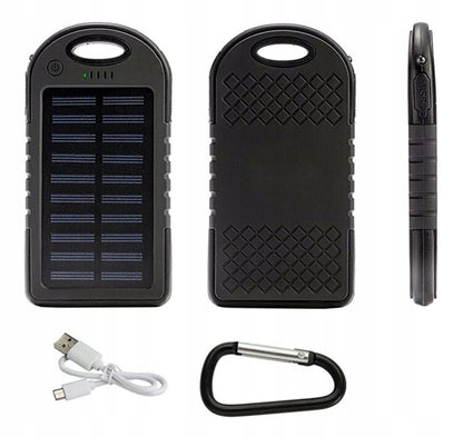 Saulės energijos Powerbank Survivor Power Mini 5000 mAh su žibintuvėliu