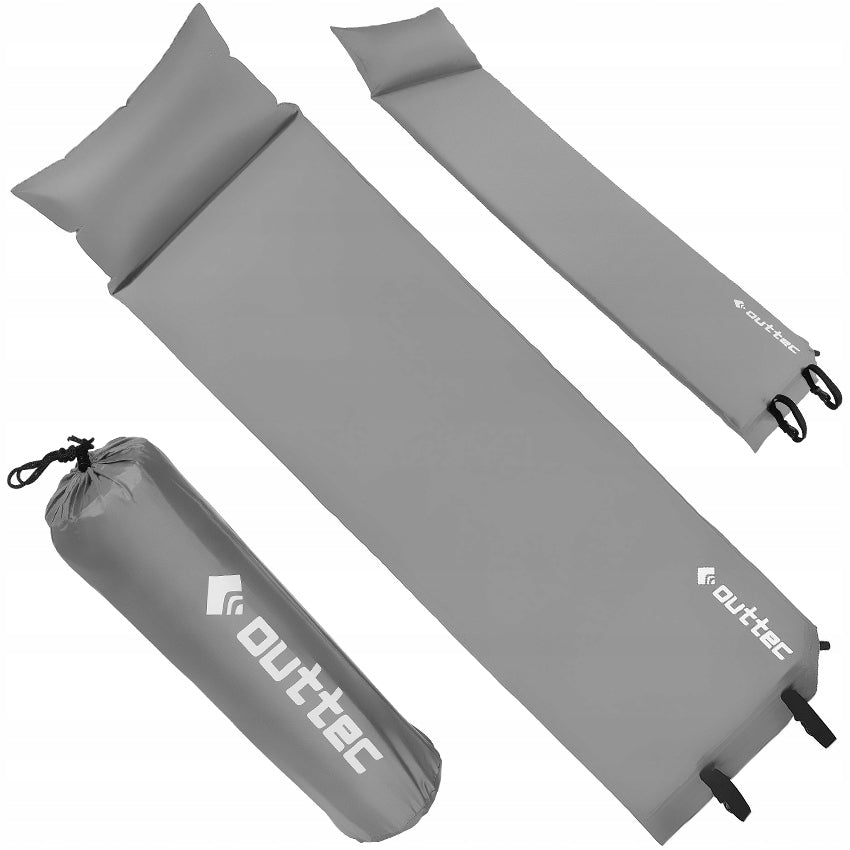 Savaime prisipučiantis turistinis kilimėlis su pagalve Outtec 186 × 53 × 2,5 cm