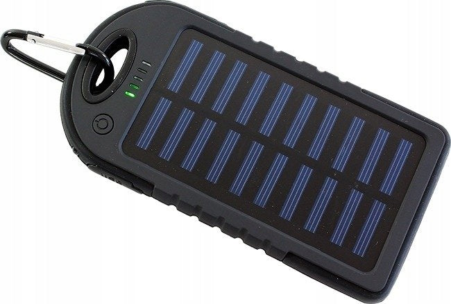 Saulės energijos Powerbank Survivor Power Mini 5000 mAh su žibintuvėliu