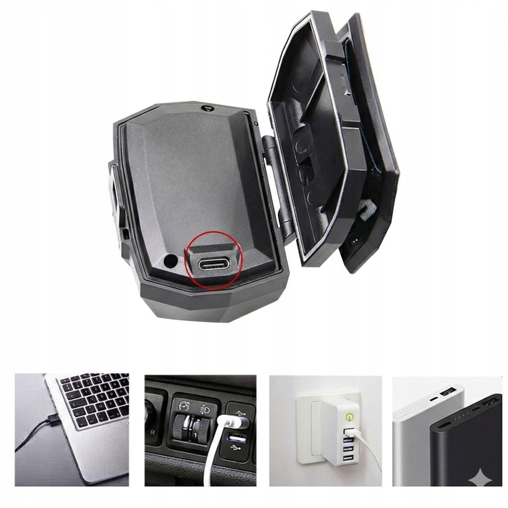 Įkraunamas LED galvos žibintuvėlis su judesio jutikliu USB-C