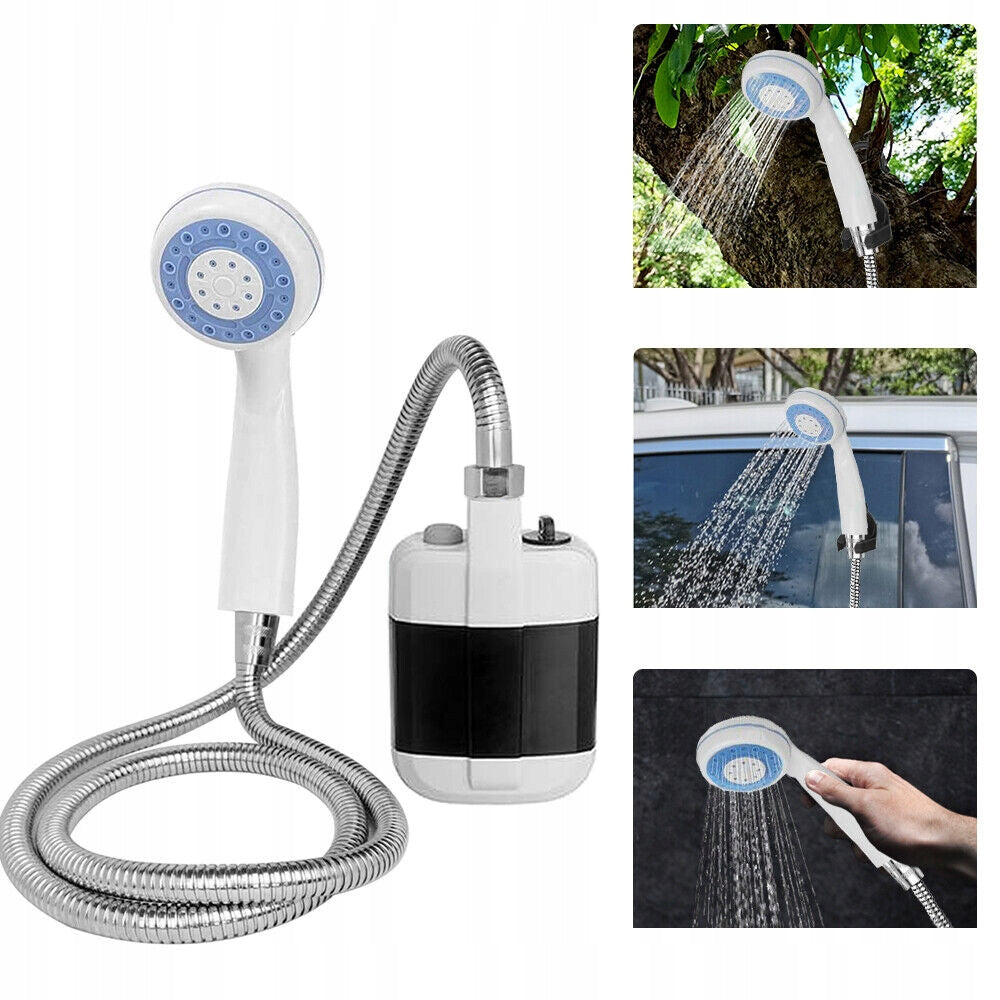 Turistinis nešiojamas dušas su elektrine pompa 2200 mAh ir USB įkrovimu