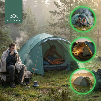 Turistinė palapinė KADVA CAMPdome 4 – 4 asmenims su prieangiu