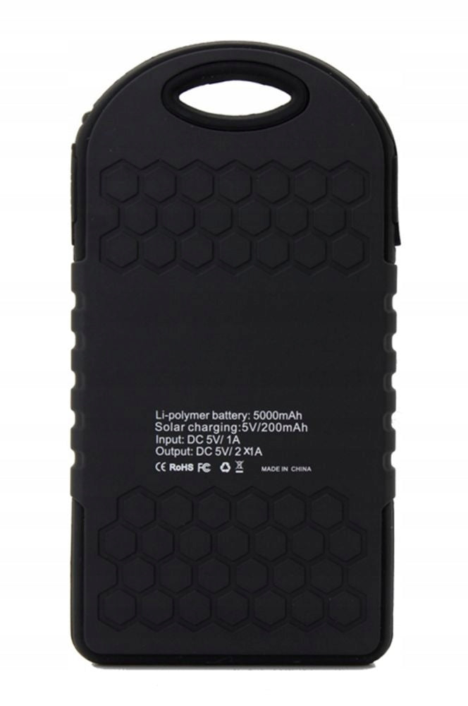 Saulės energijos Powerbank Survivor Power Mini 5000 mAh su žibintuvėliu